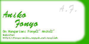 aniko fonyo business card